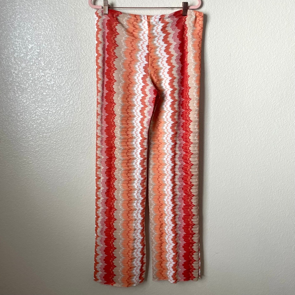 Becca Pants Womens Medium Beach Cover Up Chevron Knit Wide Leg Side Slits Resort - Picture 7 of 10